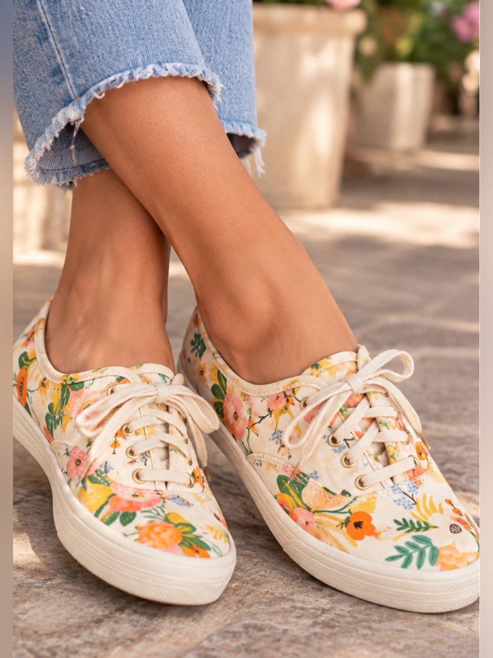 Keds x Rifle Paper Co. Floral Canvas Sneakers Size 9